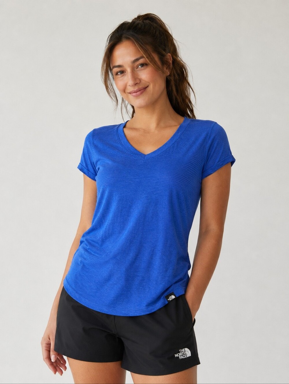 Womens The North Face FlashDry Nylon V Neck Shirt